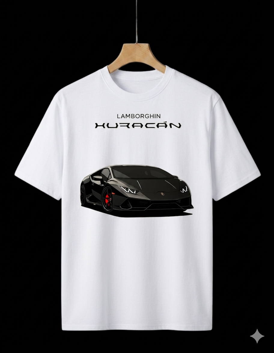 Lamborghini Huracán Graphic Yellow T-Shirt – Premium Supercar Streetwear